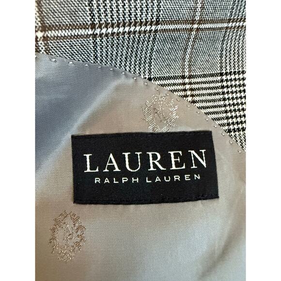 Lauren Ralph Lauren Men’s 38R Grey Plaid Blazer Wool Jacket Gold Accent - Picture 11 of 14